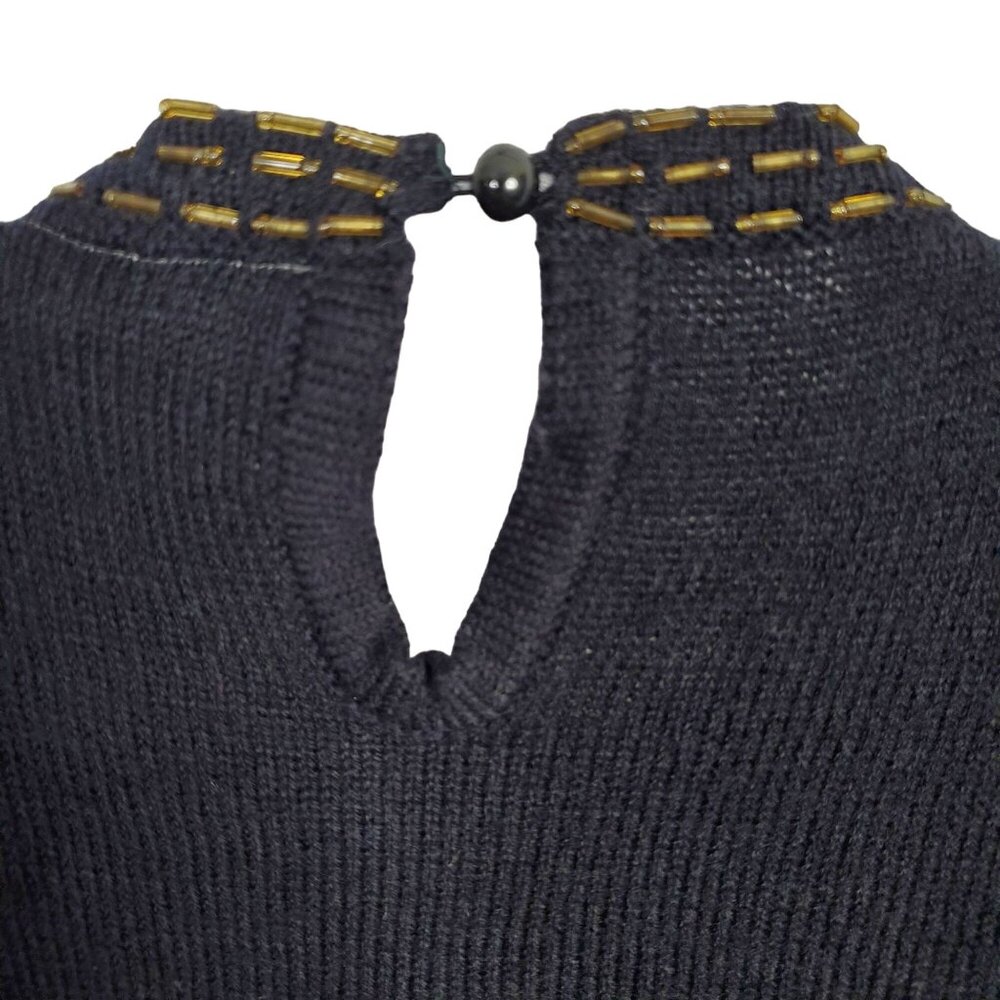 Regency Collection Womens Size S Sweater Tunic Beads Sequins Fireworks Vintage - Picture 6 of 10